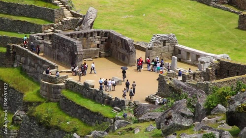 Tourists At Machu Picchu In Peru