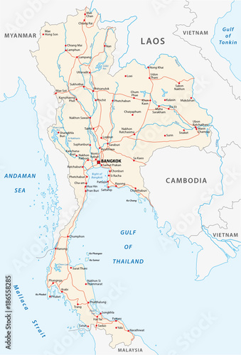 thailand road vector map