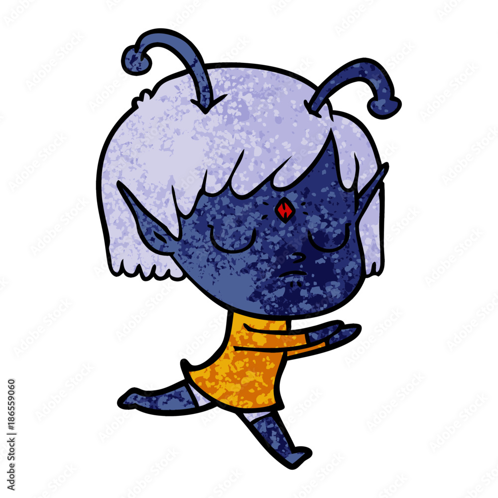 cartoon alien girl