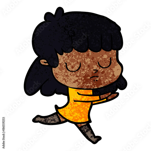 cartoon indifferent woman