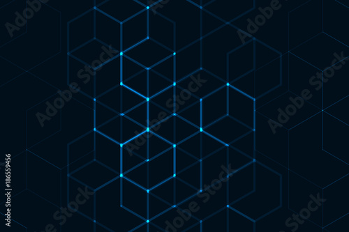 Abstract polygonal space. Background with connecting dots and lines. The concept illustration.