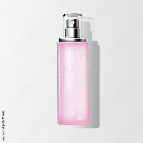 Blank spray bottle with liquid. Illustration isolated on background. Graphic concept for your design