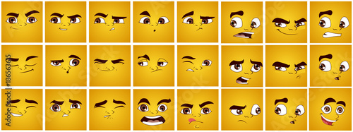 Cartoon Expressions Emoticons, Angry Expressions, Love Expressions, Happy Expressions, Character, Boss, Employee, Man, Mascot