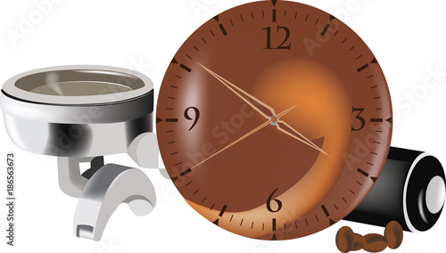 manico porta filtro e  orario del caffè