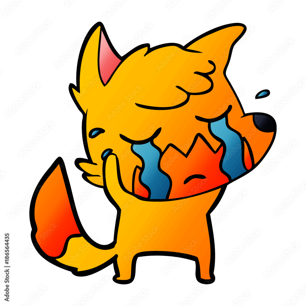 sad little fox cartoon character sad little fox cartoon character