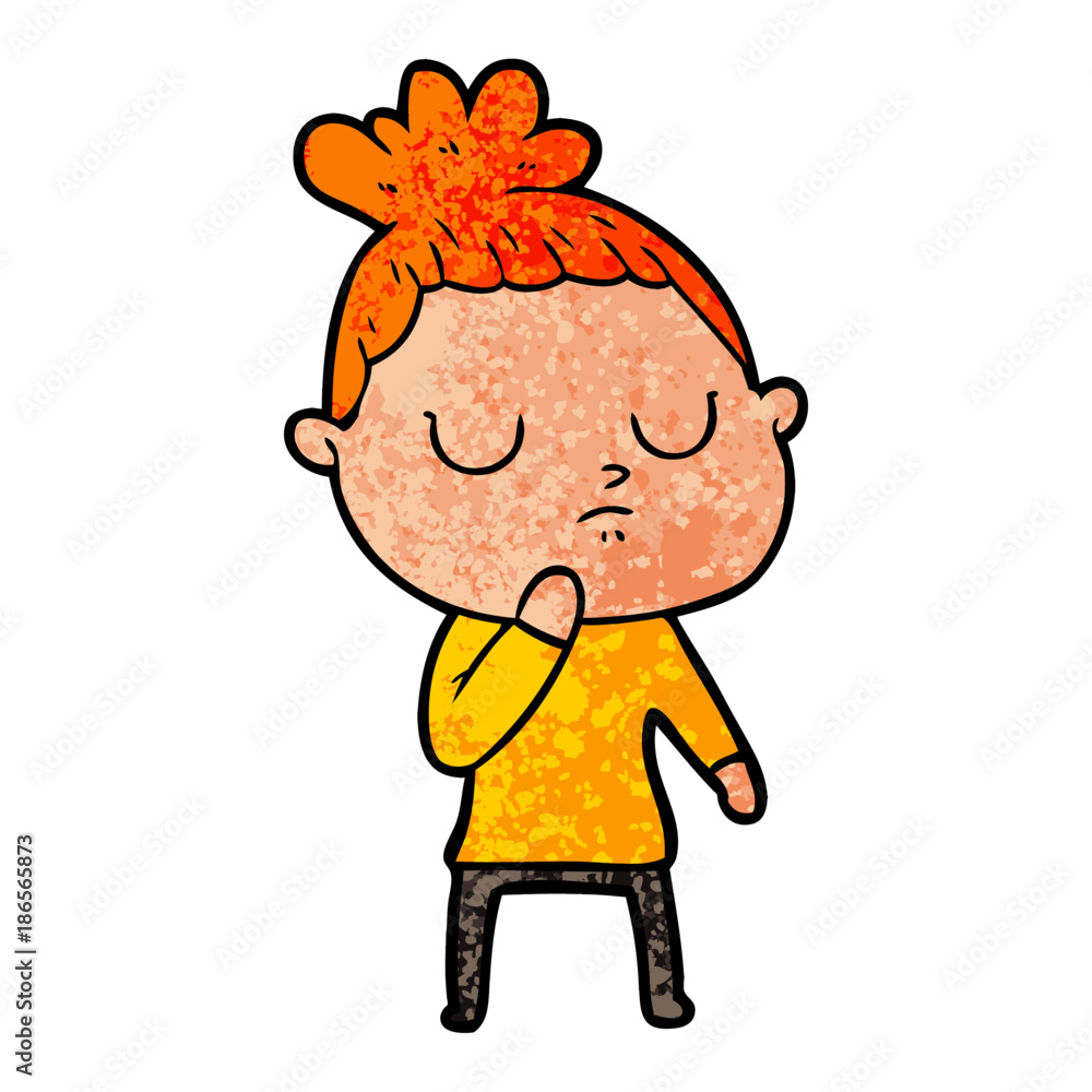 cartoon calm woman cartoon calm woman
