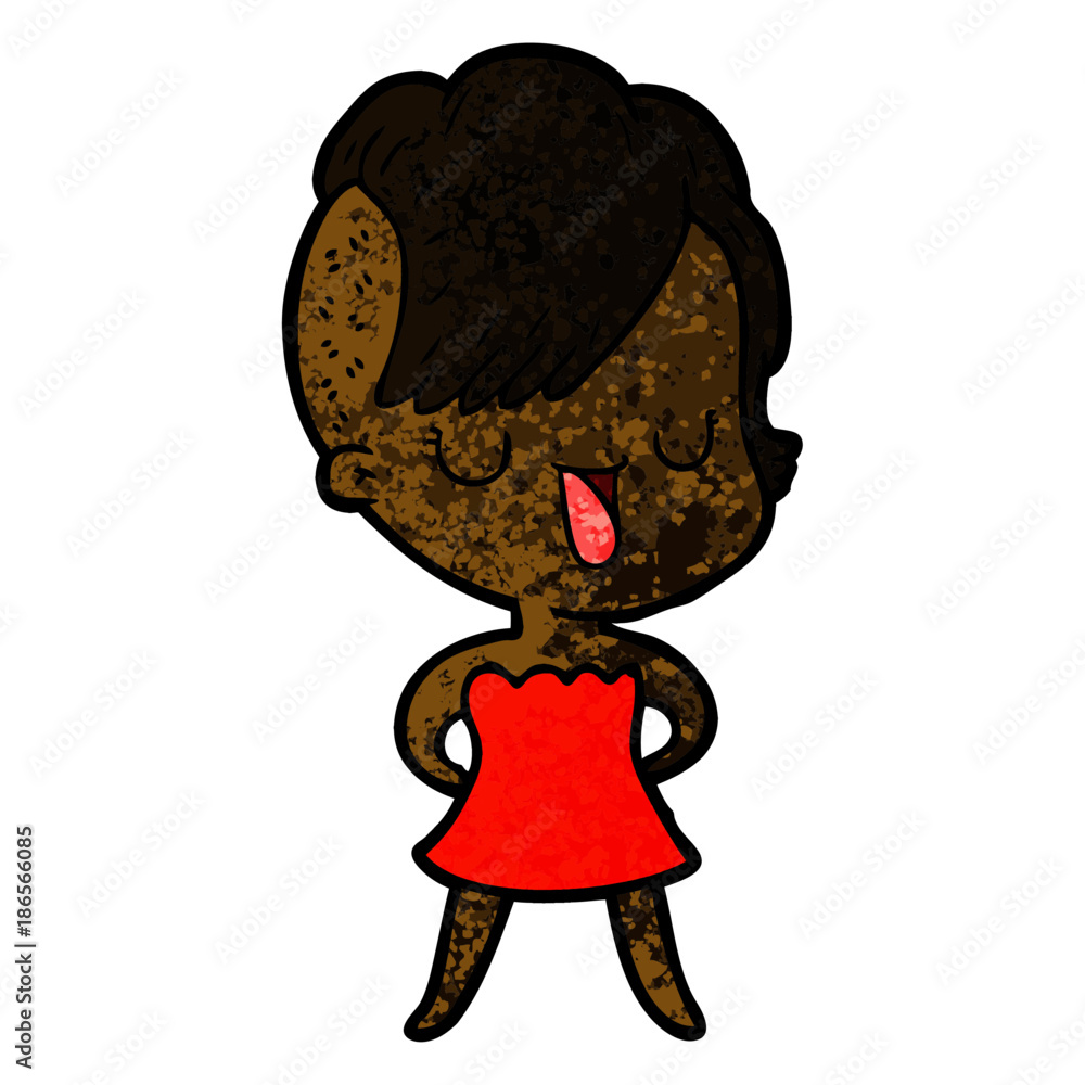 cute cartoon girl with hipster haircut cute cartoon girl with hipster haircut