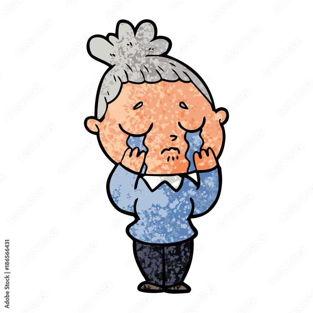 Fototapeta premium cartoon crying woman