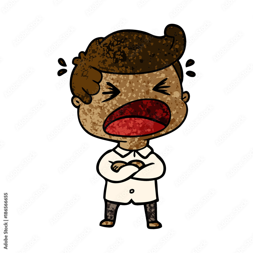 Obraz premium cartoon shouting man