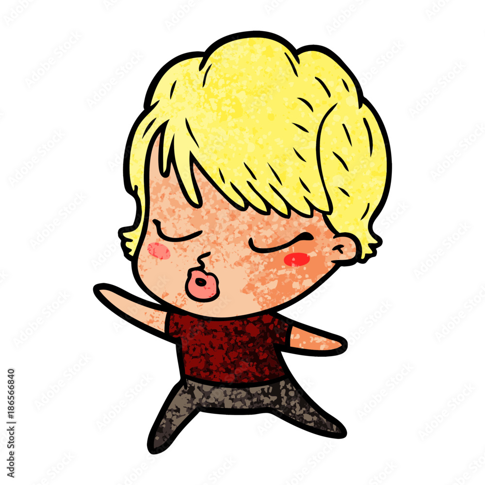cartoon woman with eyes shut cartoon woman with eyes shut