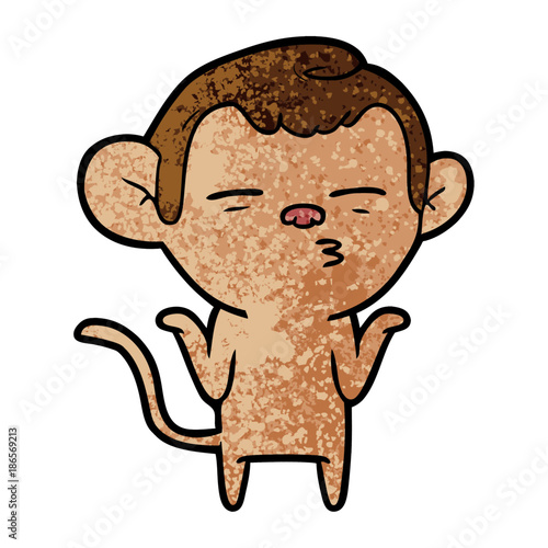cartoon suspicious monkey