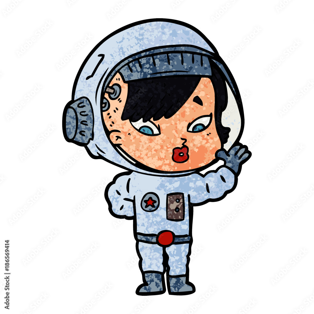 cartoon astronaut woman cartoon astronaut woman