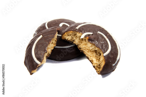 chocolate cookie isolated on a white background