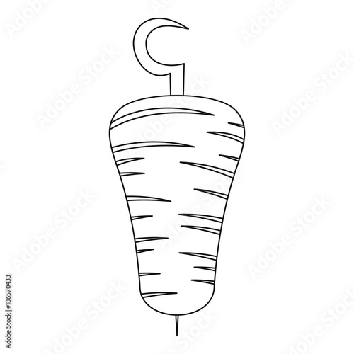 Hot shaurma icon. Outline illustration of hot shaurma vector icon for web