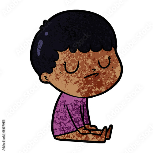 cartoon grumpy boy