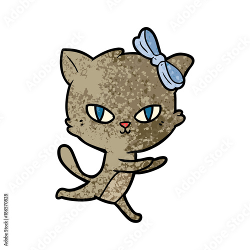 cute cartoon cat running