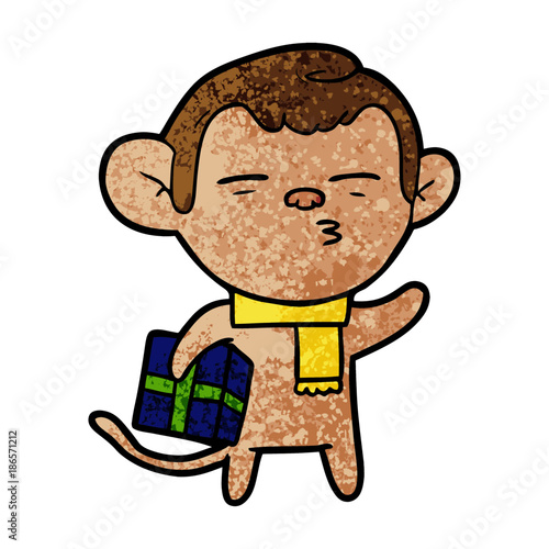 cartoon suspicious monkey