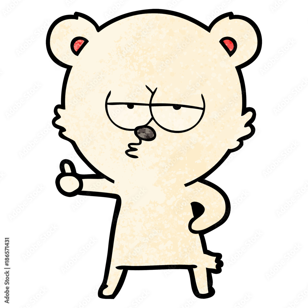 bored polar bear cartoon giving thumbs up sign bored polar bear cartoon giving thumbs up sign