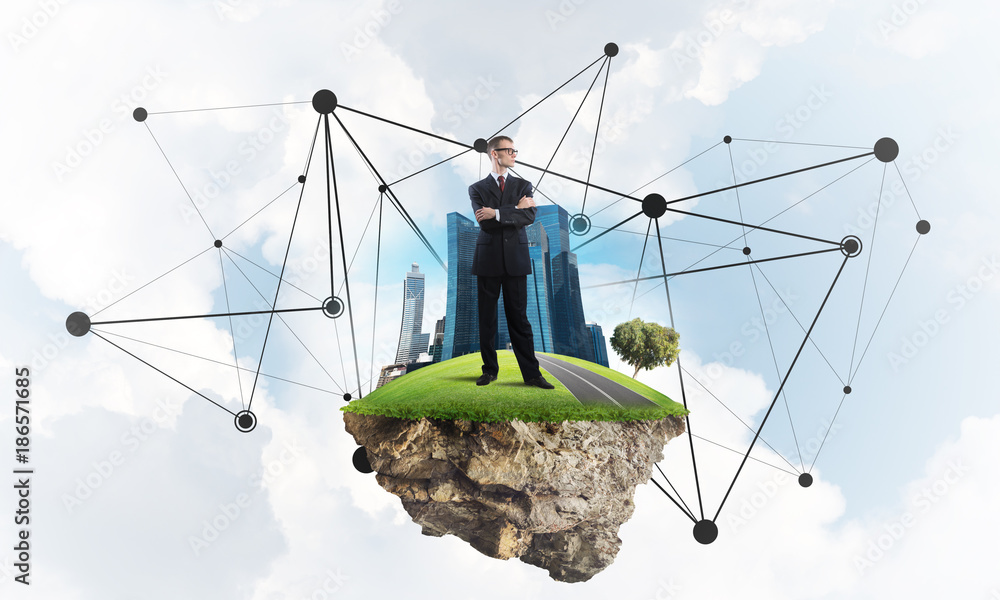 Obraz premium Concept of modern wireless technologies as effective tool for business