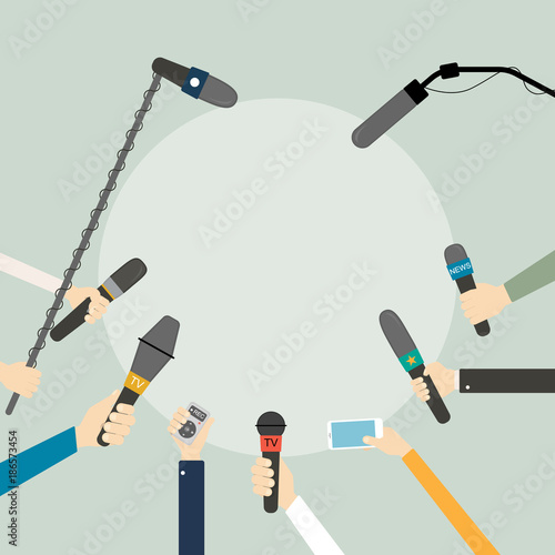 Hands with microphones.