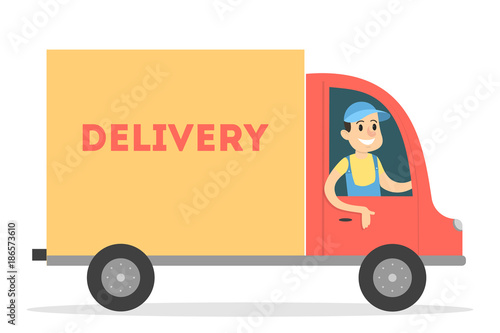 Isolated delivery truck.
