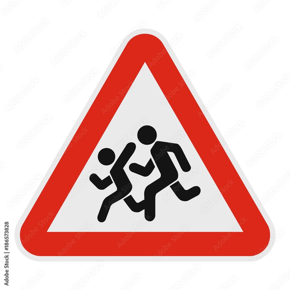 Children crossing the road icon. Flat illustration of children crossing the road vector icon for web. Children crossing the road icon. Flat illustration of children crossing the road vector icon for web.