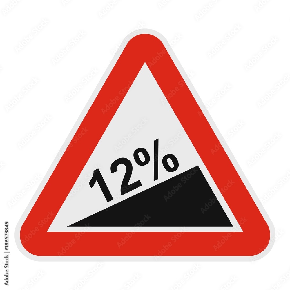 Steep climb icon. Flat illustration of steep climb vector icon for web. Steep climb icon. Flat illustration of steep climb vector icon for web.