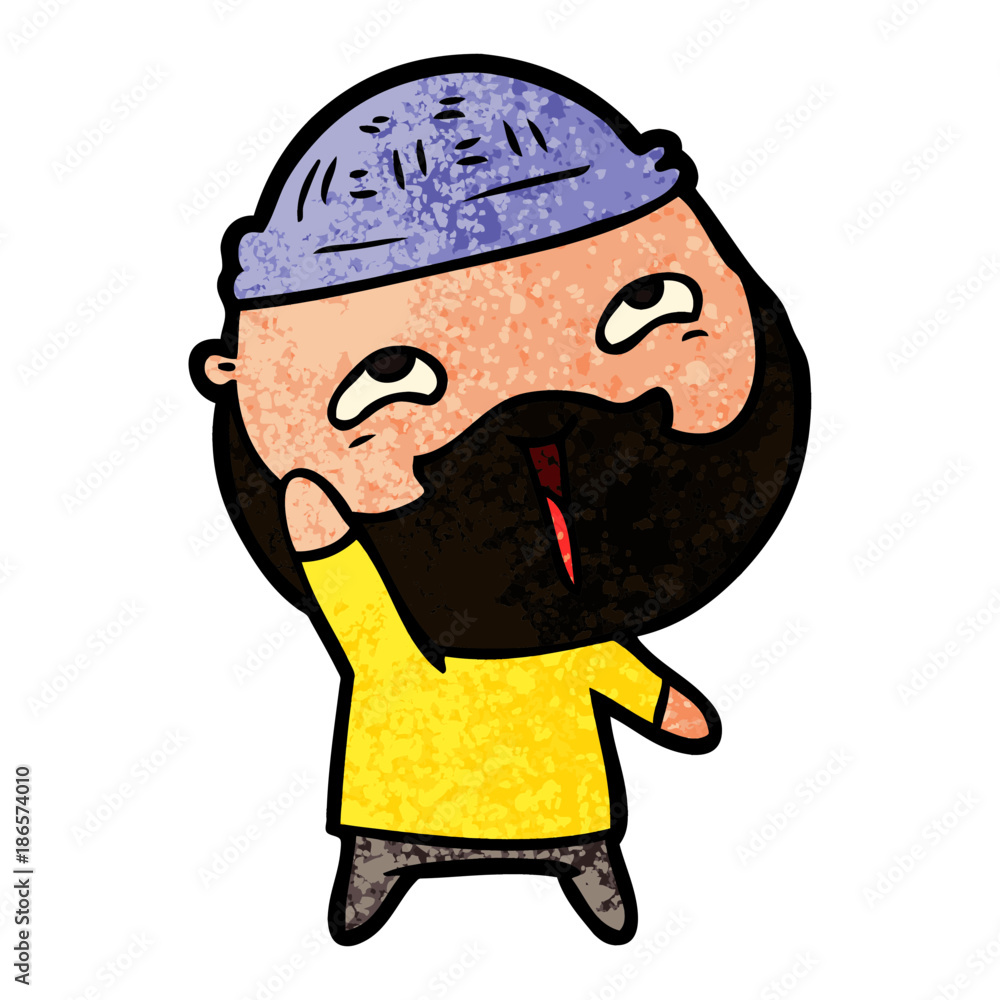 cartoon happy bearded man cartoon happy bearded man