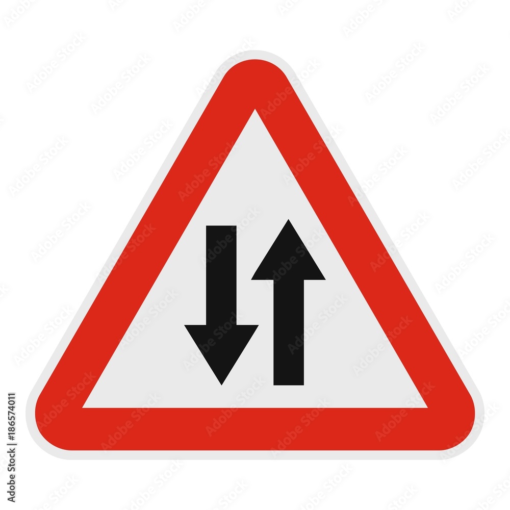 Double sided traffic icon. Flat illustration of double sided traffic vector icon for web. Double sided traffic icon. Flat illustration of double sided traffic vector icon for web.