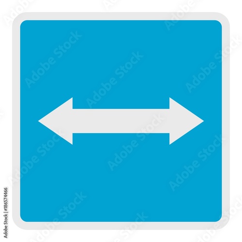 Departure to the road from reversible motion icon. Flat illustration of departure to the road from reversible motion vector icon for web.