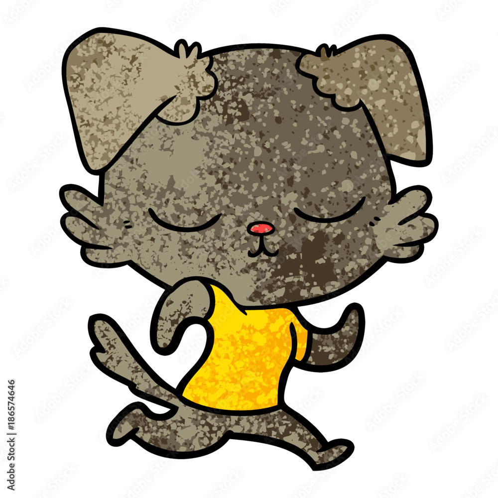 Fototapeta premium cute cartoon dog running