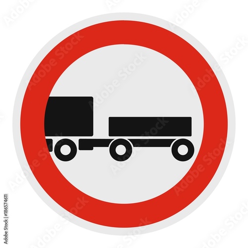 Trailer is forbidden icon. Flat illustration of trailer is forbidden vector icon for web.
