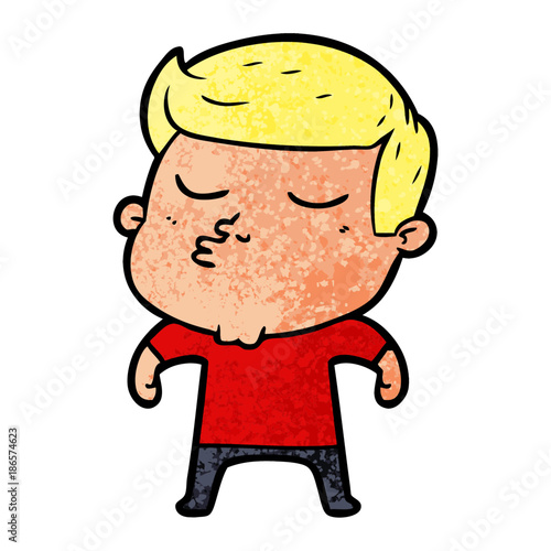 cartoon model guy pouting