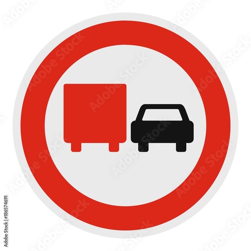 No lorry overtaking icon. Flat illustration of no lorry overtaking vector icon for web.