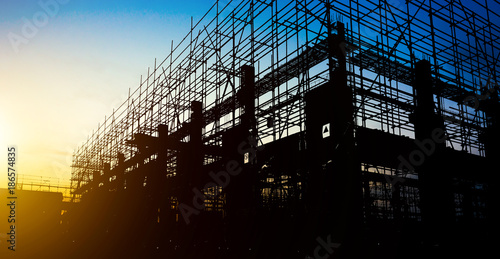 Construction Site silhouettes photo