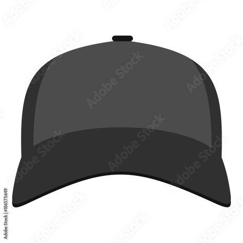 Baseball hat in front icon. Flat illustration of baseball hat in front vector icon for web.
