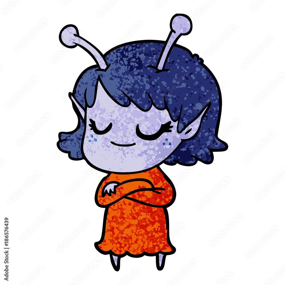 smiling alien girl cartoon smiling alien girl cartoon