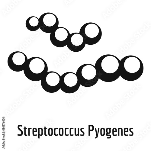 Streptococcus pyogenes icon. Simple illustration of streptococcus pyogenes vector icon for web.