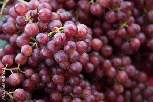bunches of fresh red grapes