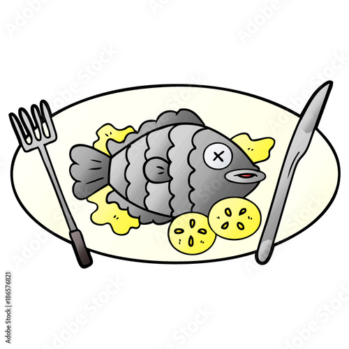 cooked fish cartoon