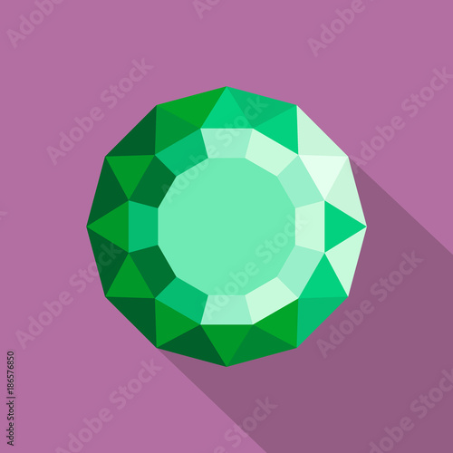 Emerald diamond icon. Flat illustration of emerald diamond vector icon for web.