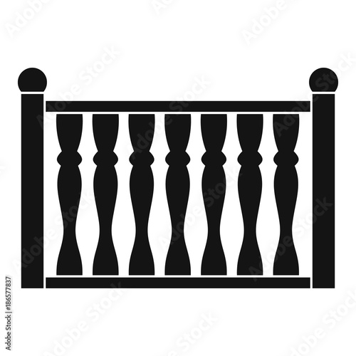 Fence with column icon. Simple illustration of fence with column vector icon for web.