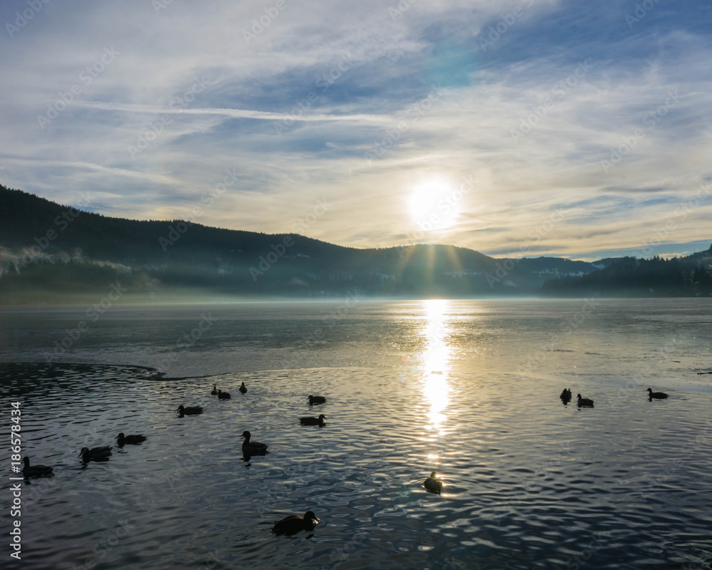 Fototapeta premium Abendsonne am Titisee