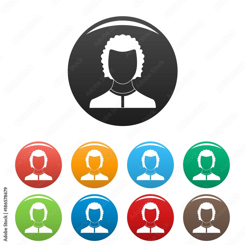 Man avatar icons set in simple style many color circle isolated on white background Man avatar icons set in simple style many color circle isolated on white background