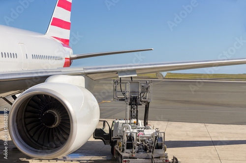 Turbo engine on a commercial airliner