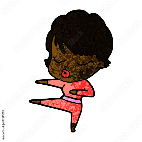 cartoon woman with eyes shut