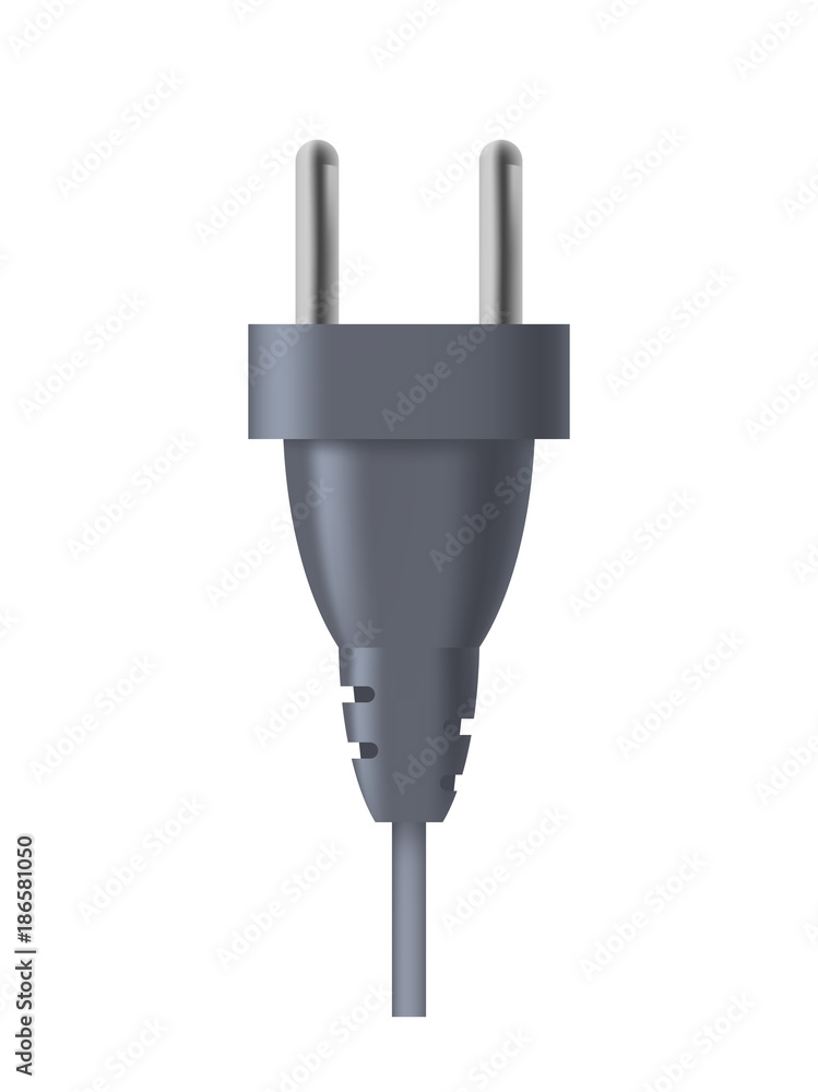 Cute Electrical Plug Icon on White Background Cute Electrical Plug Icon on White Background