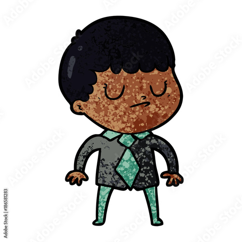 cartoon grumpy boy