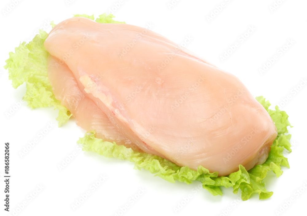 Raw chicken fillet isolated on white background Raw chicken fillet isolated on white background