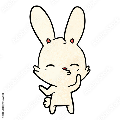 curious bunny cartoon © lineartestpilot